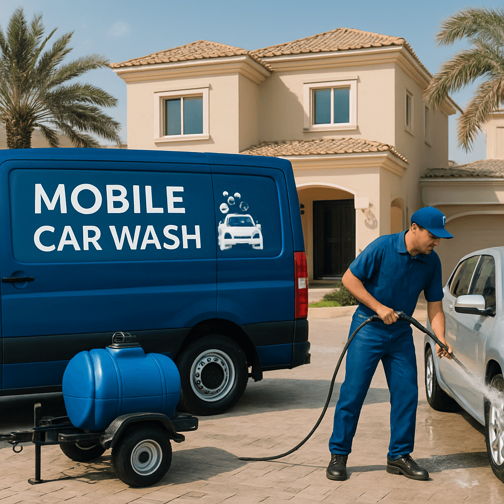 Mobile car wash at home in Dubai - doorstep service