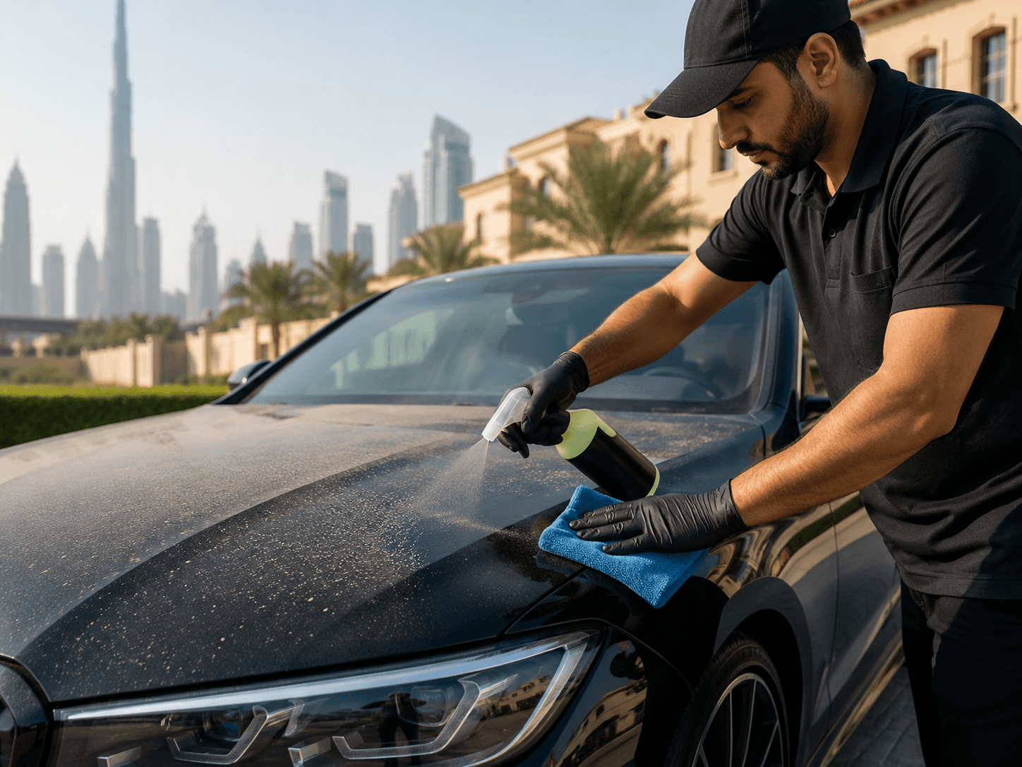 Exterior car detailing Dubai — professional paint polish and wax protection by Pure Touch